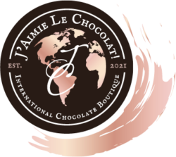 circular logo for J' Aimie Le Chocolat! International Chocolate Boutique